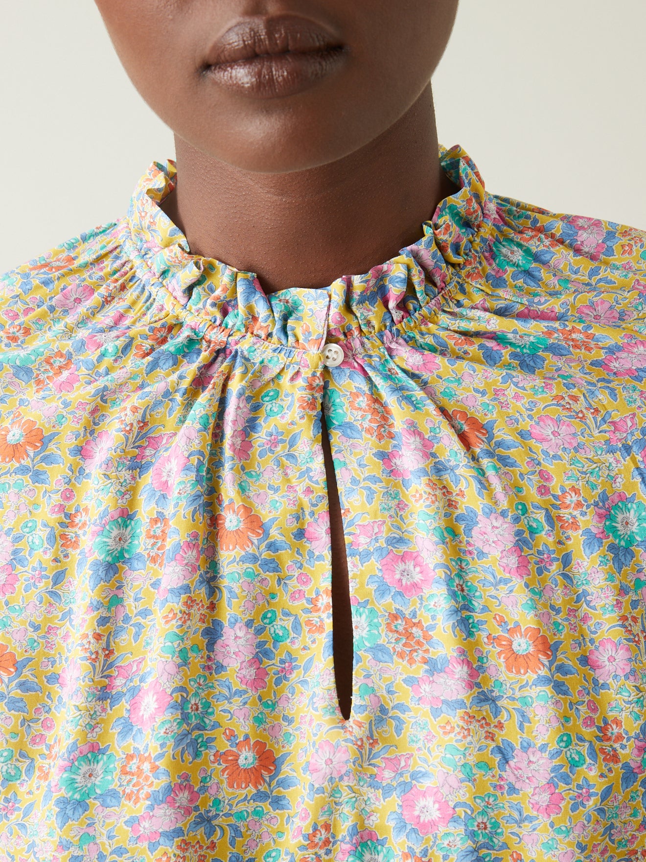 Robe col froufrou femme tissu Liberty - Limited Collection