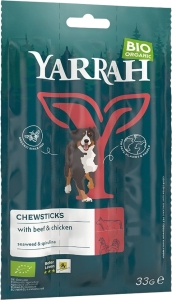 YARRAH Bio Hundefutter Kausticks, 3 x 11 g