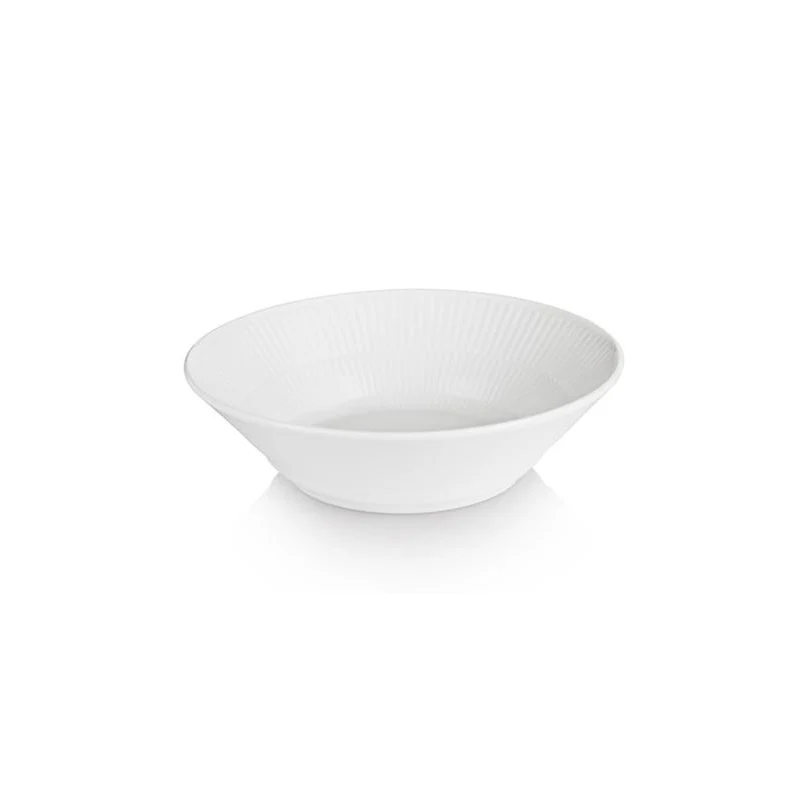 Royal Copenhagen  Hvid Riflet tallerken, dyb - 17 cm.