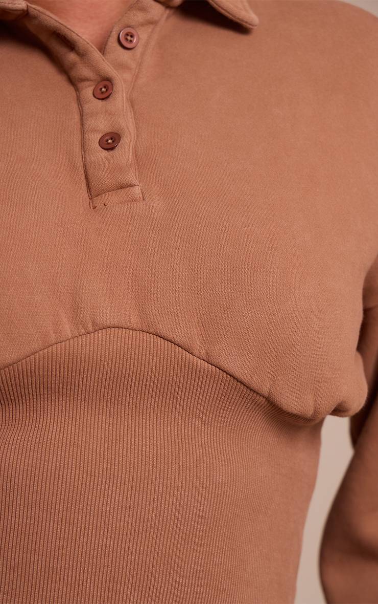 Chocolat Sweat-shirt Polo Taille Cintrée Shape