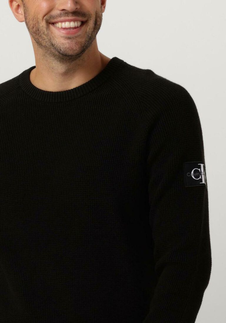 CALVIN KLEIN zwarte calvin klein sweater badge easy sweater
