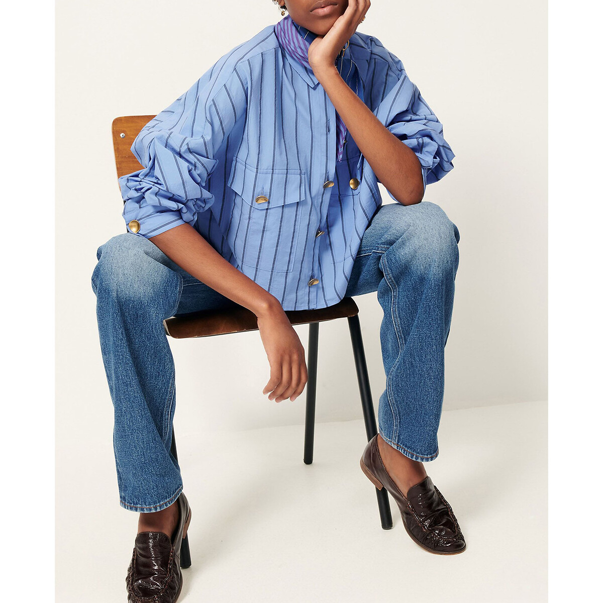 SESSUN<br>Camisa de manga comprida com listras largas, BALANCA