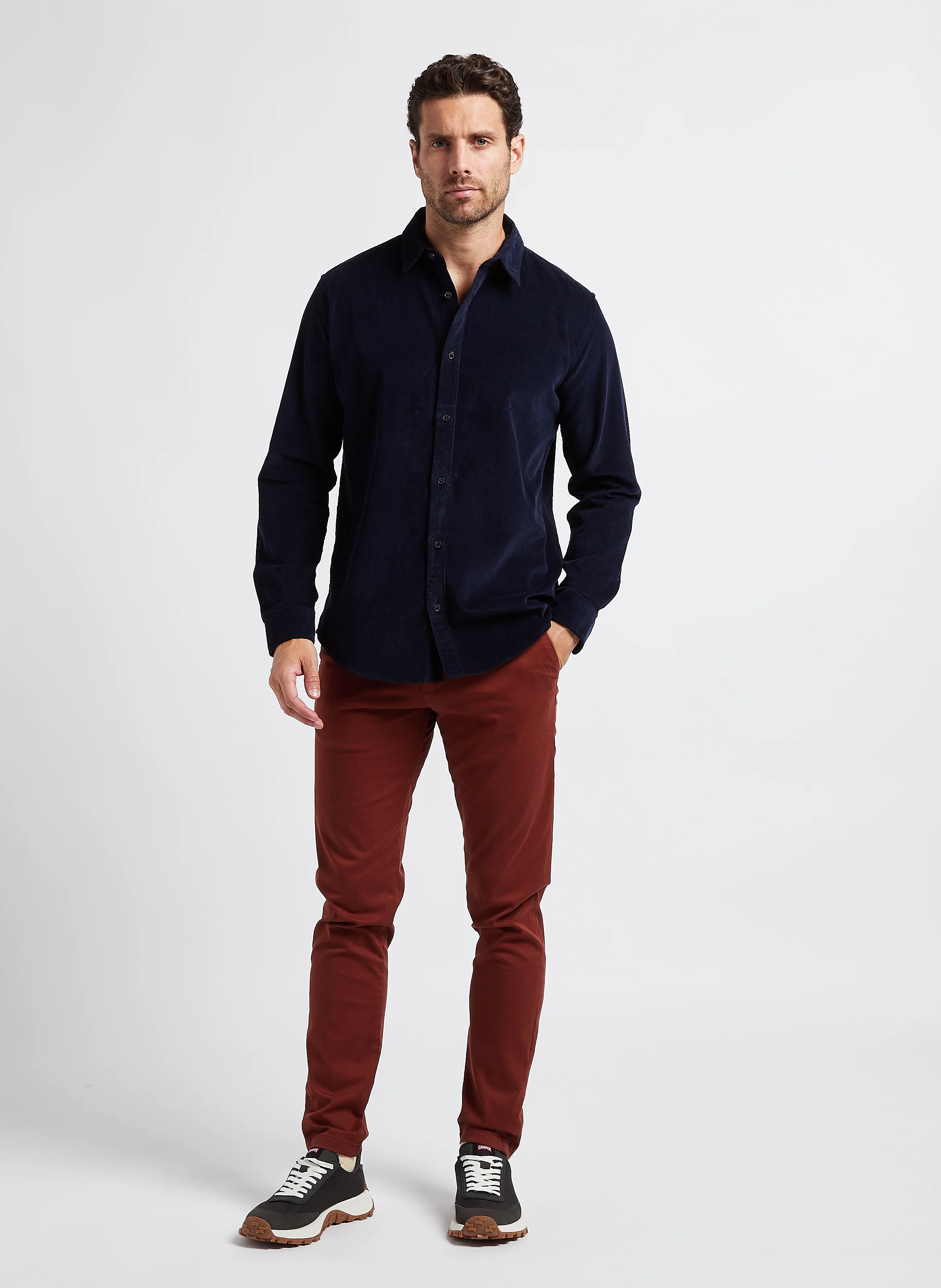 Chino slim en coton| Rouge