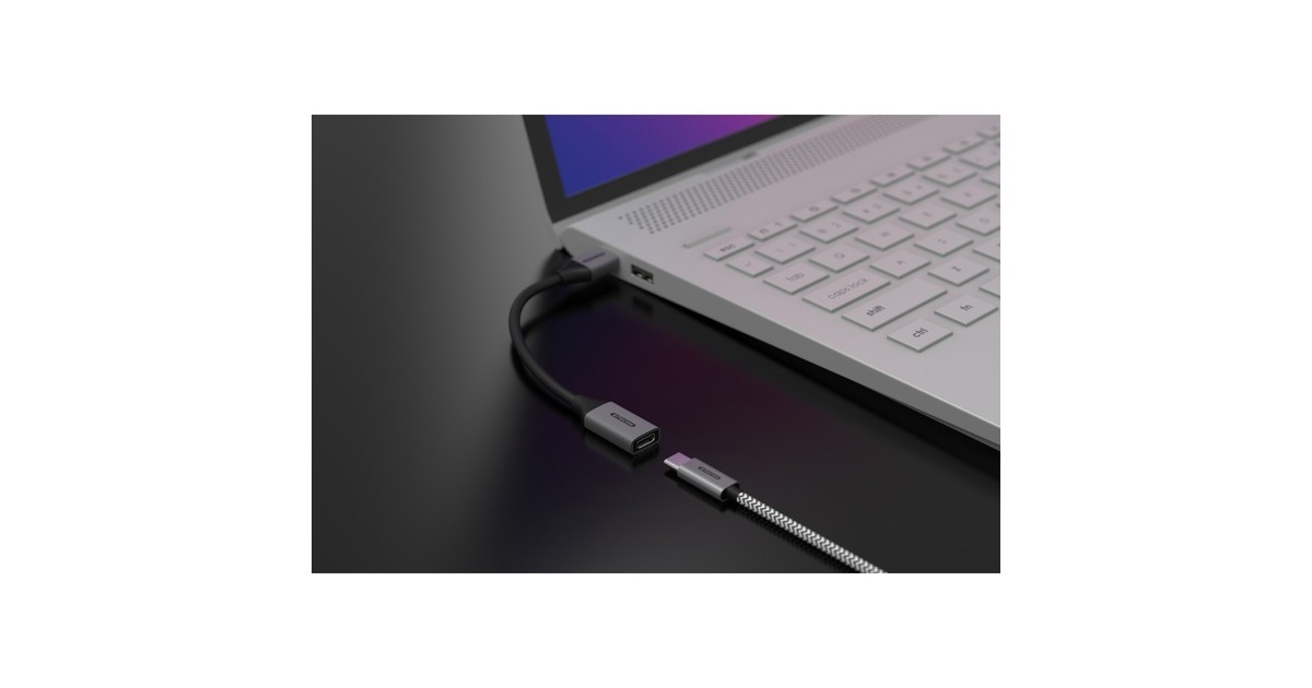 SitecomUSB-A naar USB-C adapter met kabel  (Grijs/zwart, 0,15 meter)