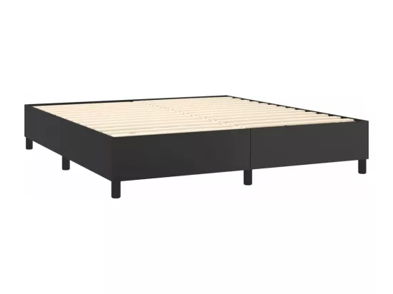 Sommier tapissier avec matelas et LED Noir 180x200cm Similicuir