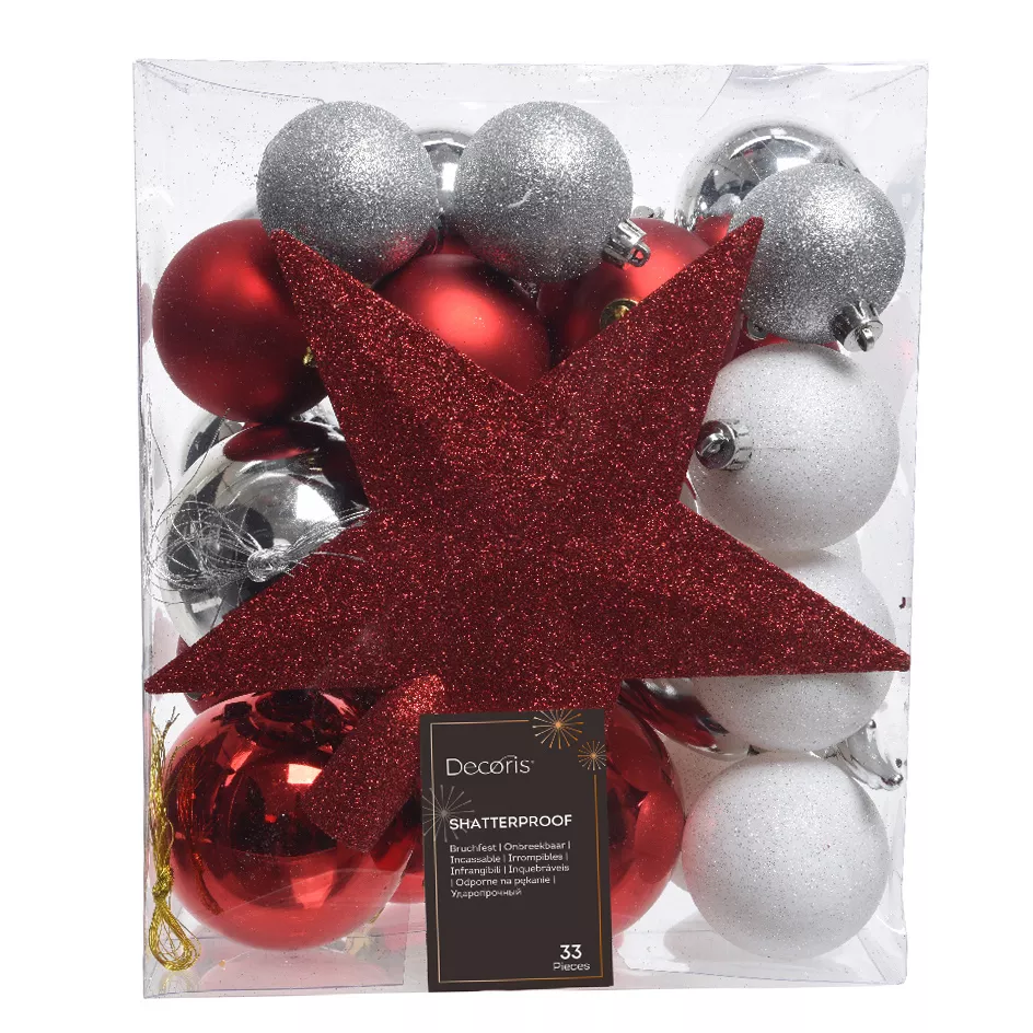 Kit de décoration de sapin de Noël Novae multi Blanc / Rouge