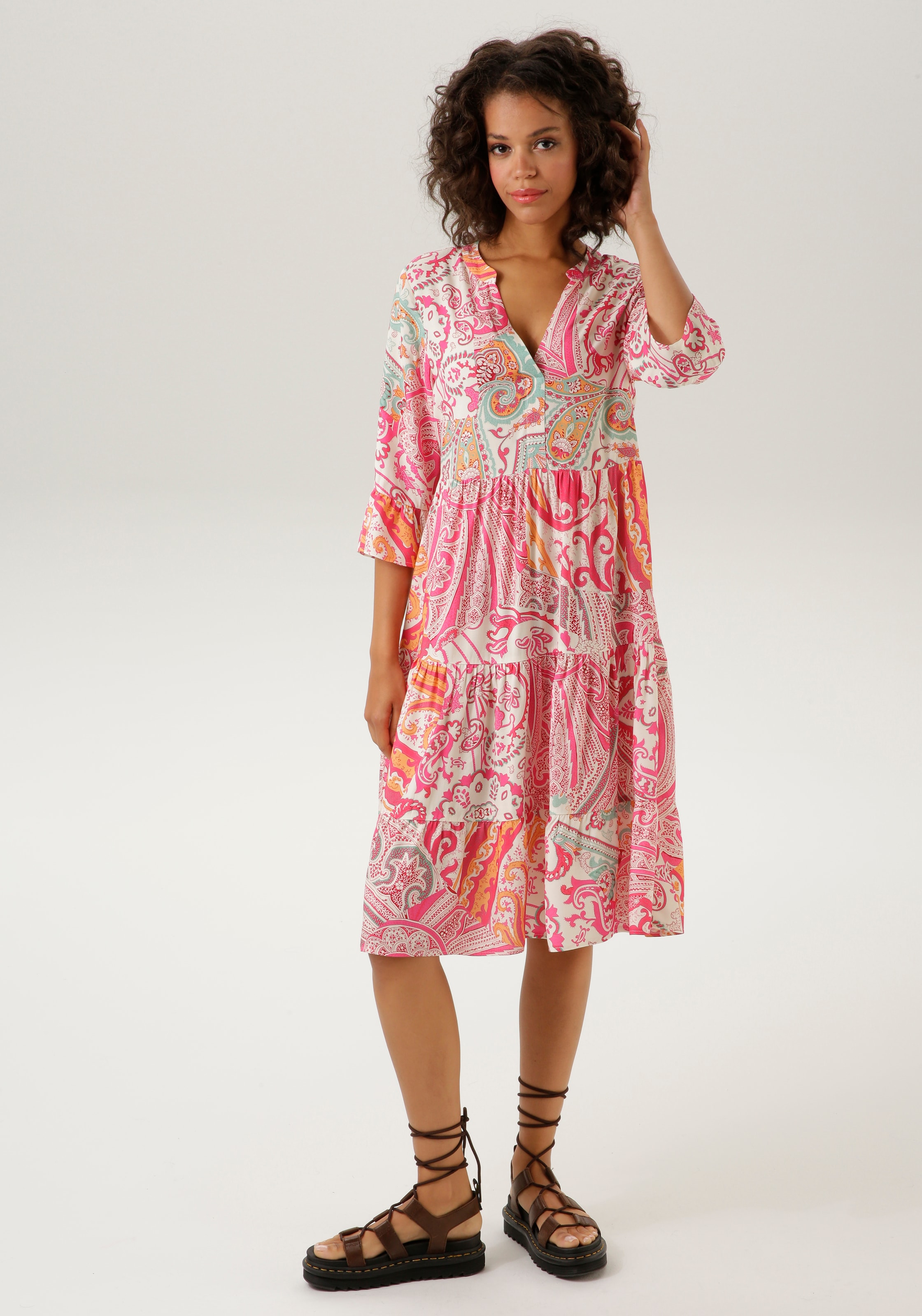 Aniston CASUAL Blusenkleid mit grossflächigem Paisley-Druck
