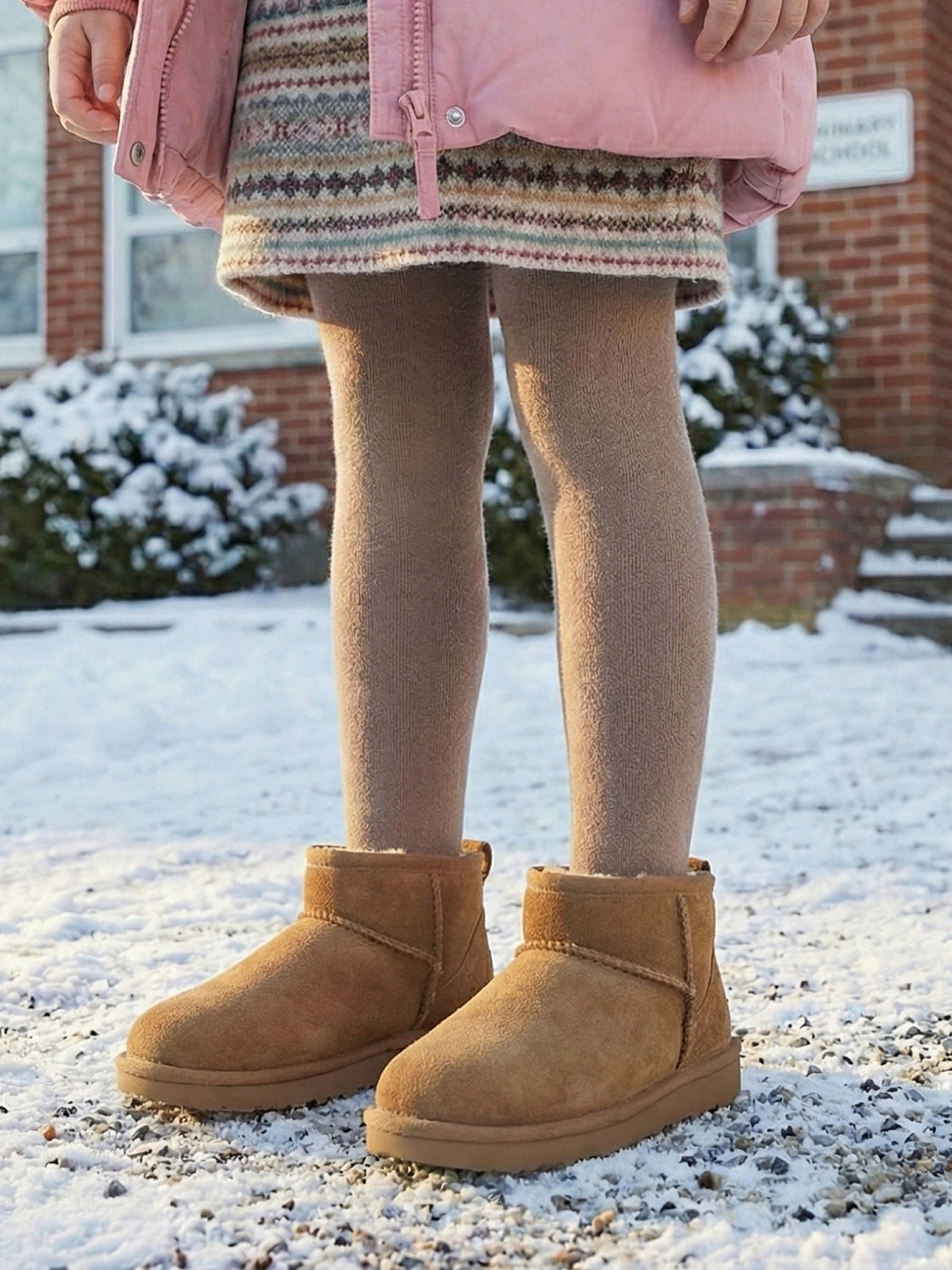 Rugged Gear Kids chestnut low suede water resistant