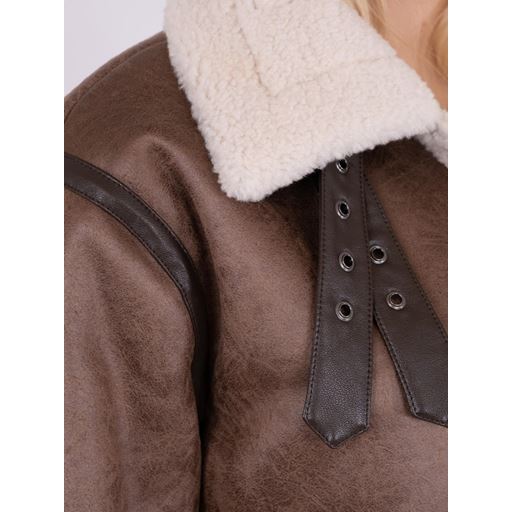 Neo Noir Sadie Teddy Jakke, Brown, 36