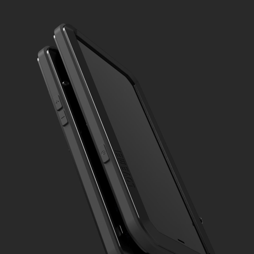 iPhone 13 Pro Silikon Metall Outdoor Case   Panzerfolie - Schwarz