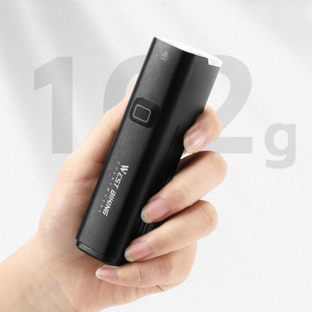 4800mAh Wiederaufladbares Aluminium USB Fahrrad Licht Velo LED Warnlicht IPX4 - Schwarz