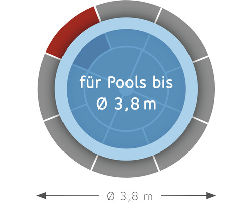 Ronde zwembadliner Terrasoft, ø 380 cm, rubber, antraciet