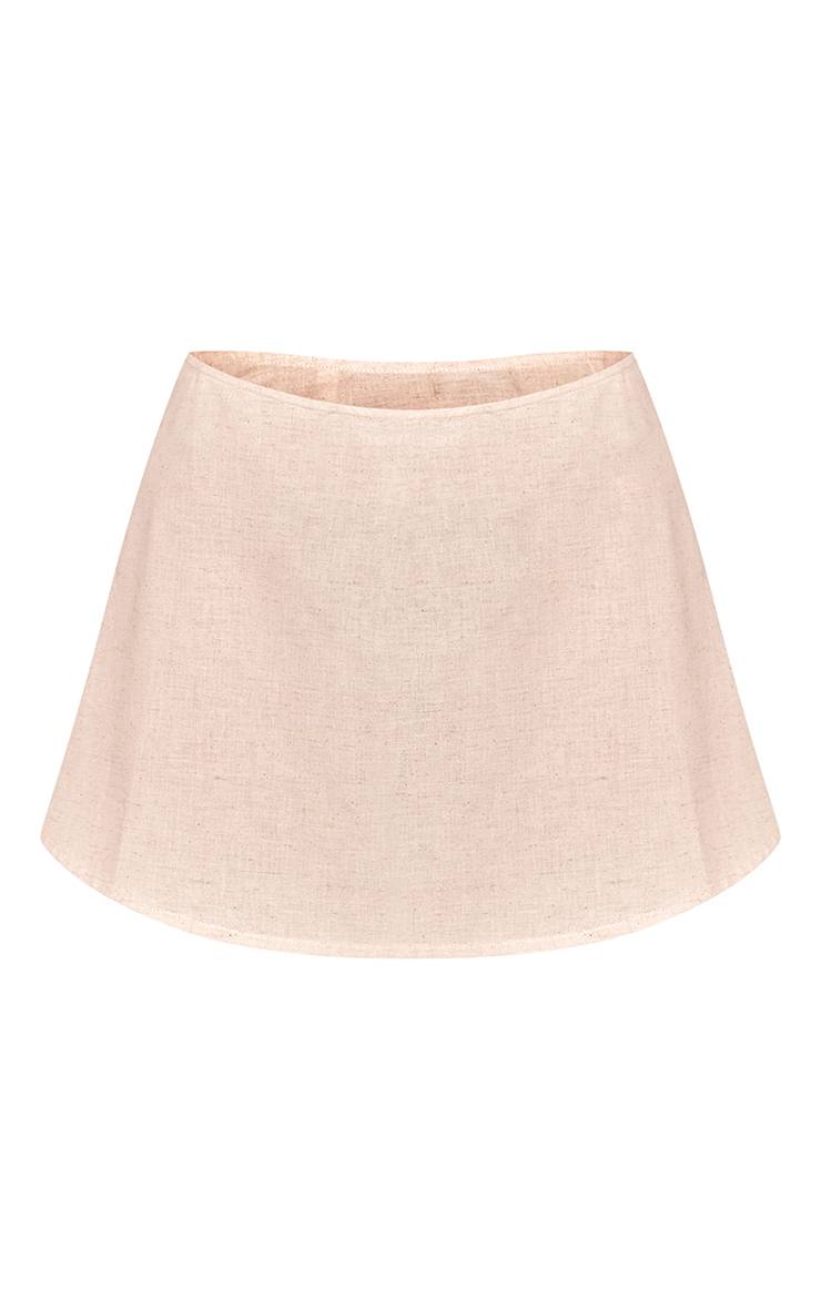 Naturel Jupe Mini Fluide En Lin Petite Ensemble Coordonné