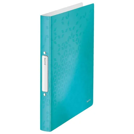Leitz WOW Ringbuch, A4, PP, 25 mm Ringdurchmesser, 2 Rund-Ring Mechanik, Eisblau Metallic