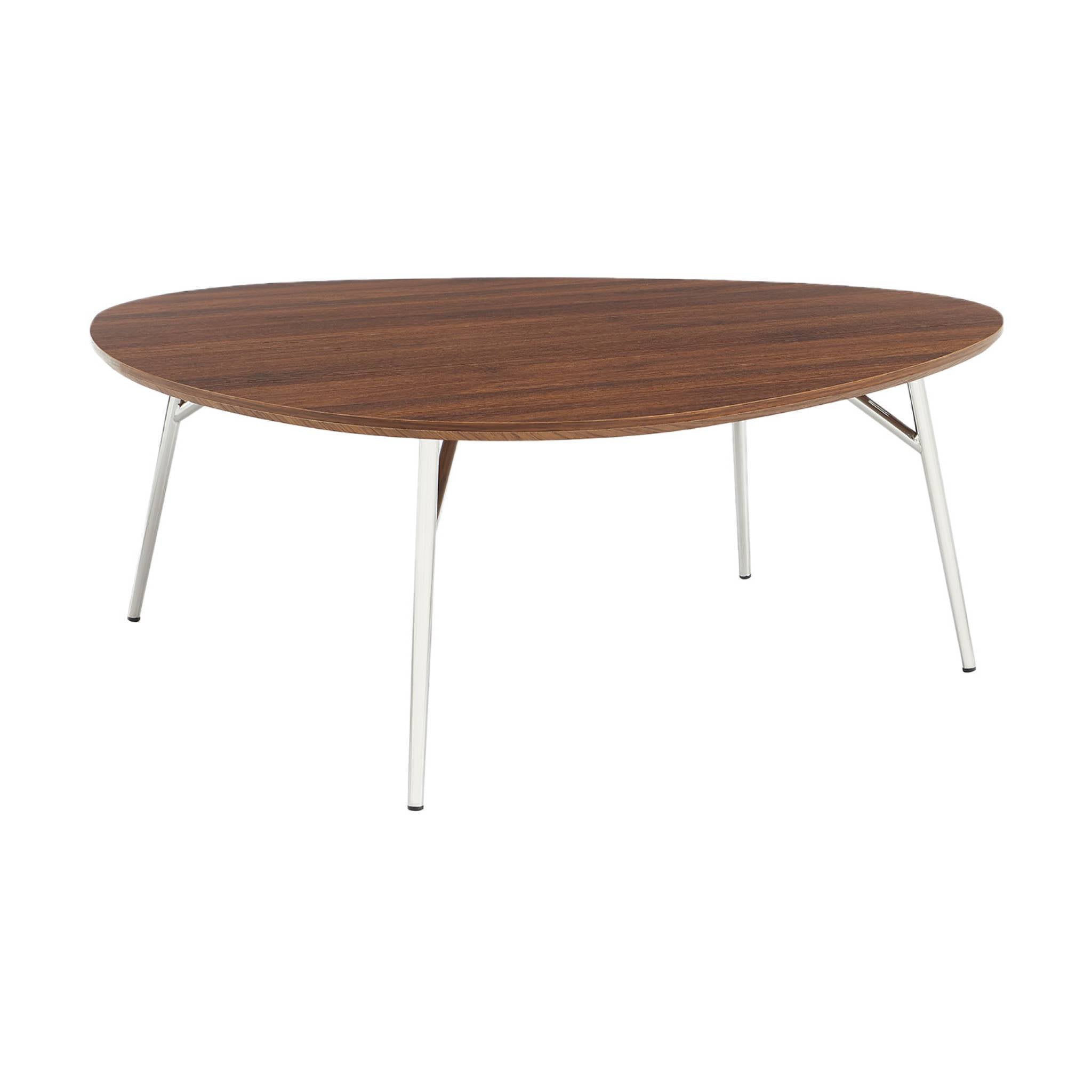 sweeek - Afgeronde driehoekige salontafel met houteffect en