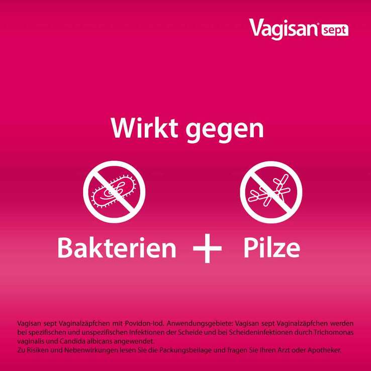 Vagisan sept Vaginalzäpfchen mit Povidon-Iod, 10 St