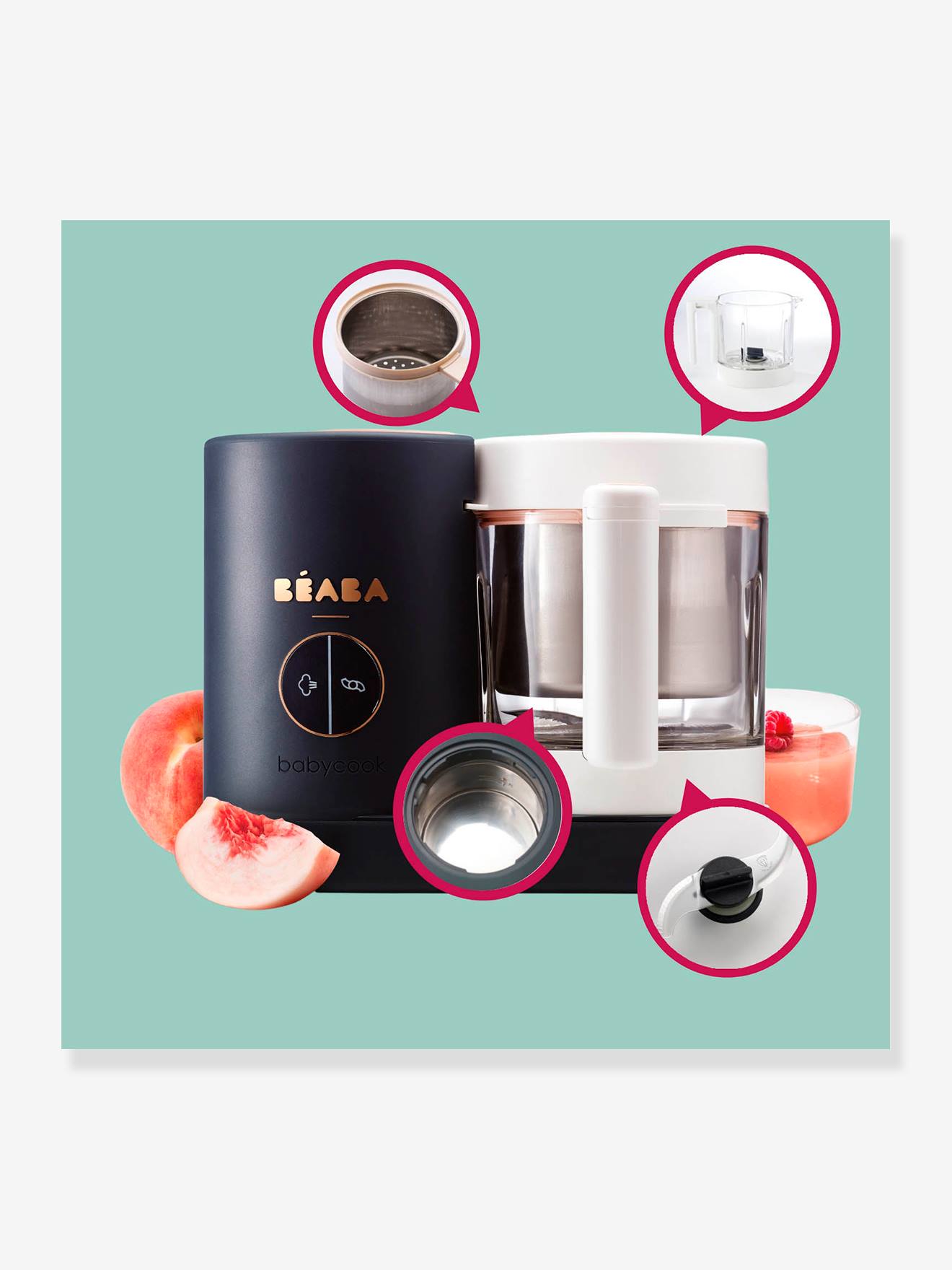 Robô BEABA Babycook Neo 4 em 1, Azul Escuro Liso