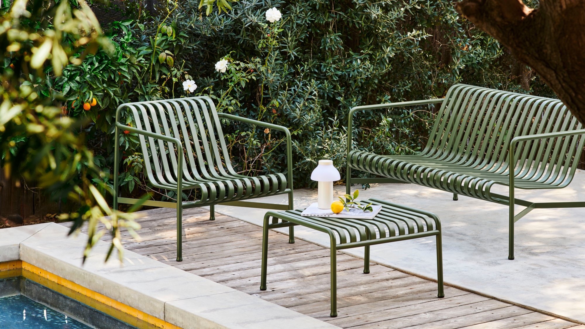 Loungestoel Palissade laag olive