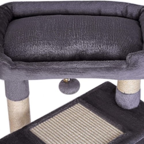 Arranhador para gatos com toca, cinza