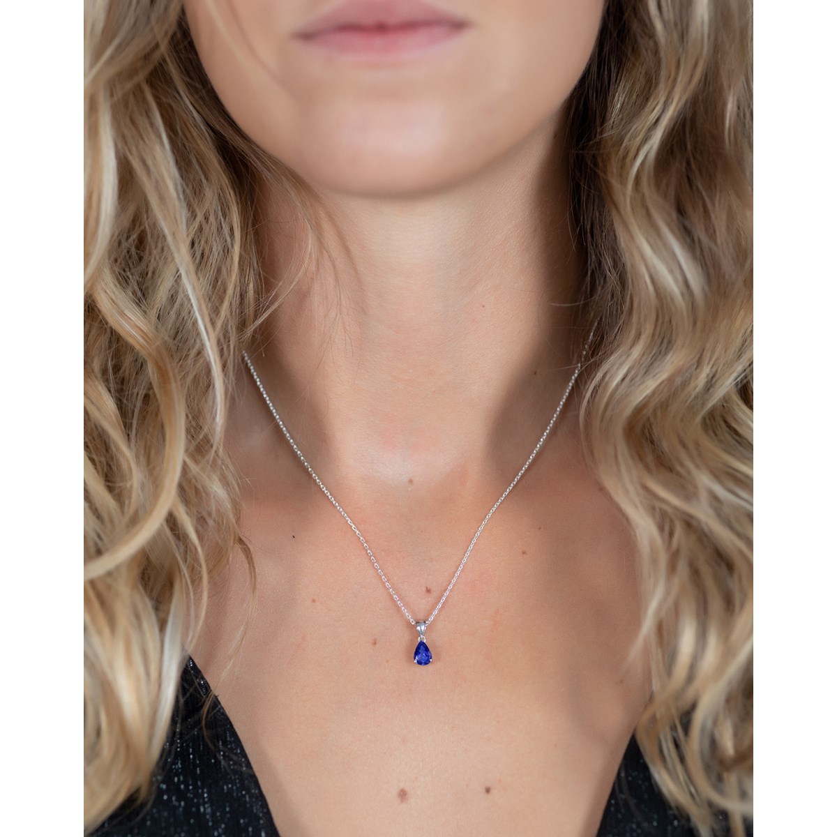 Collier Pendentif Saphir en Argent 925 - Cadeau Unique | Aden