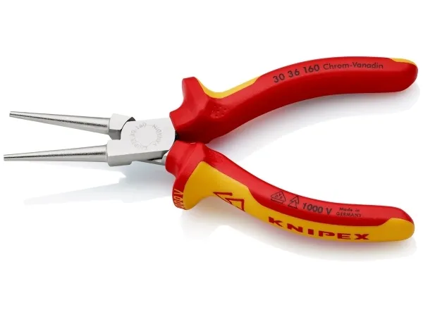 Knipex 30 36 160, Nåletang, 2,5 mm, 4,1 cm, Stål, Rød, Gul, 160 mm