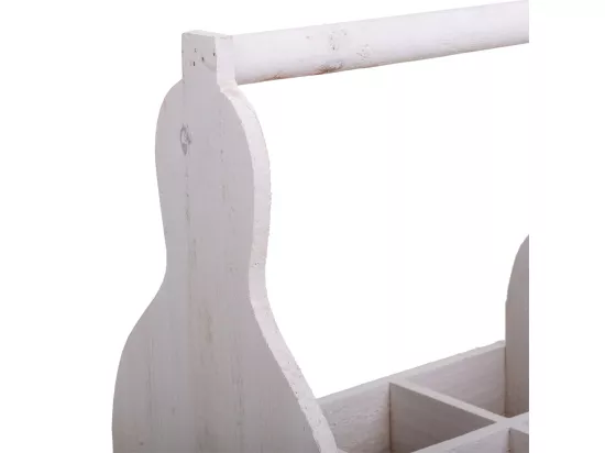 Panier porte-fleurs en bois blanc 26x17,5x10/30h