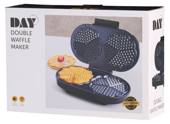 Vaffeljern dobbelt 1200 W - DAY