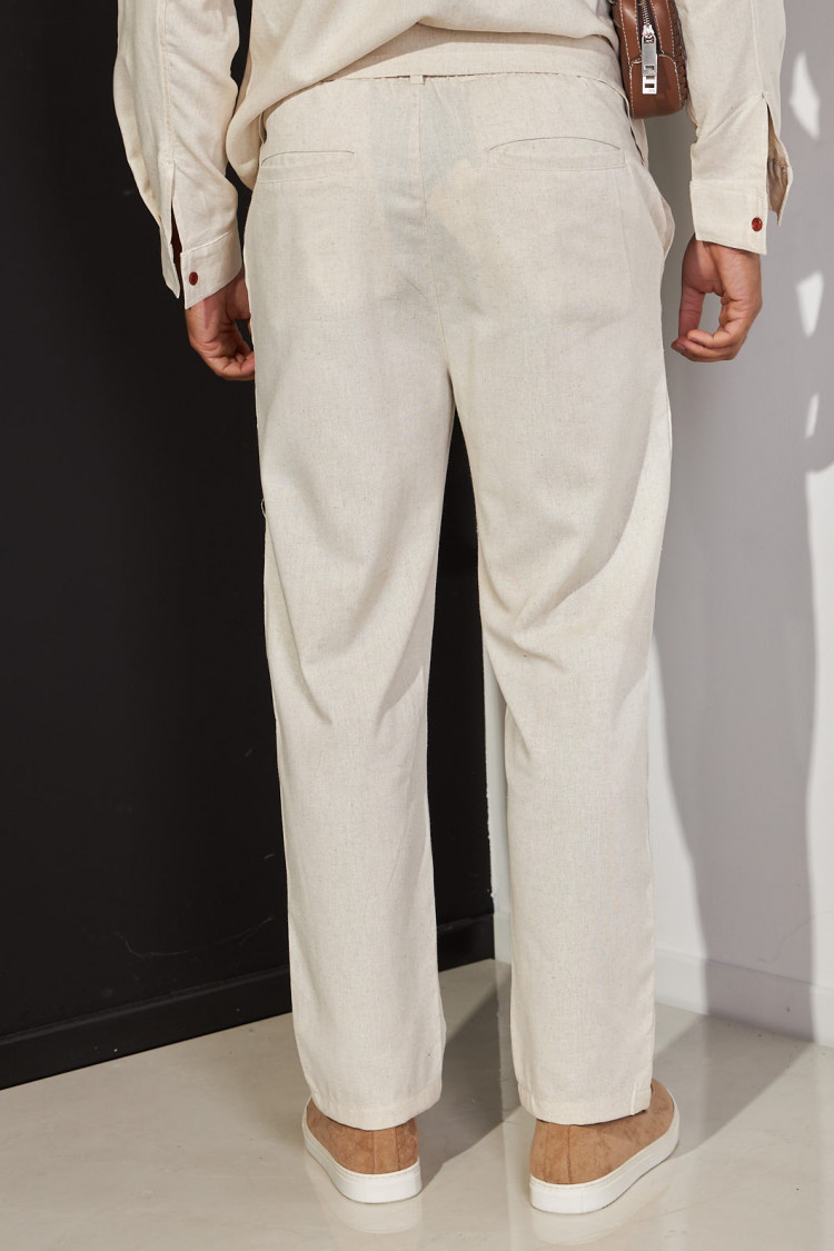 Pantalon en lin beige