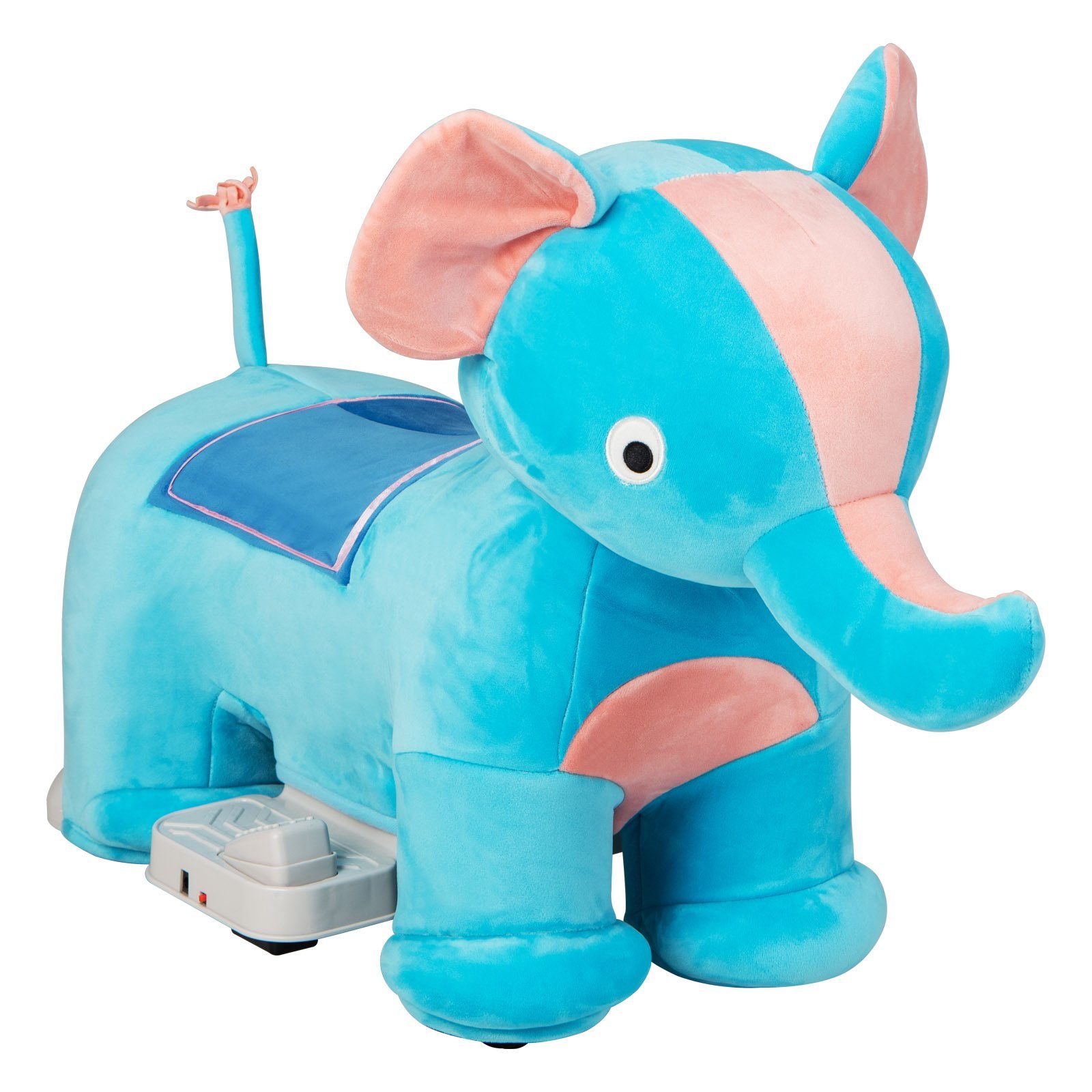Carrinho elétrico infantil COSTWAY 6V com pelúcia, velocidade de 2 a 5 km/h
