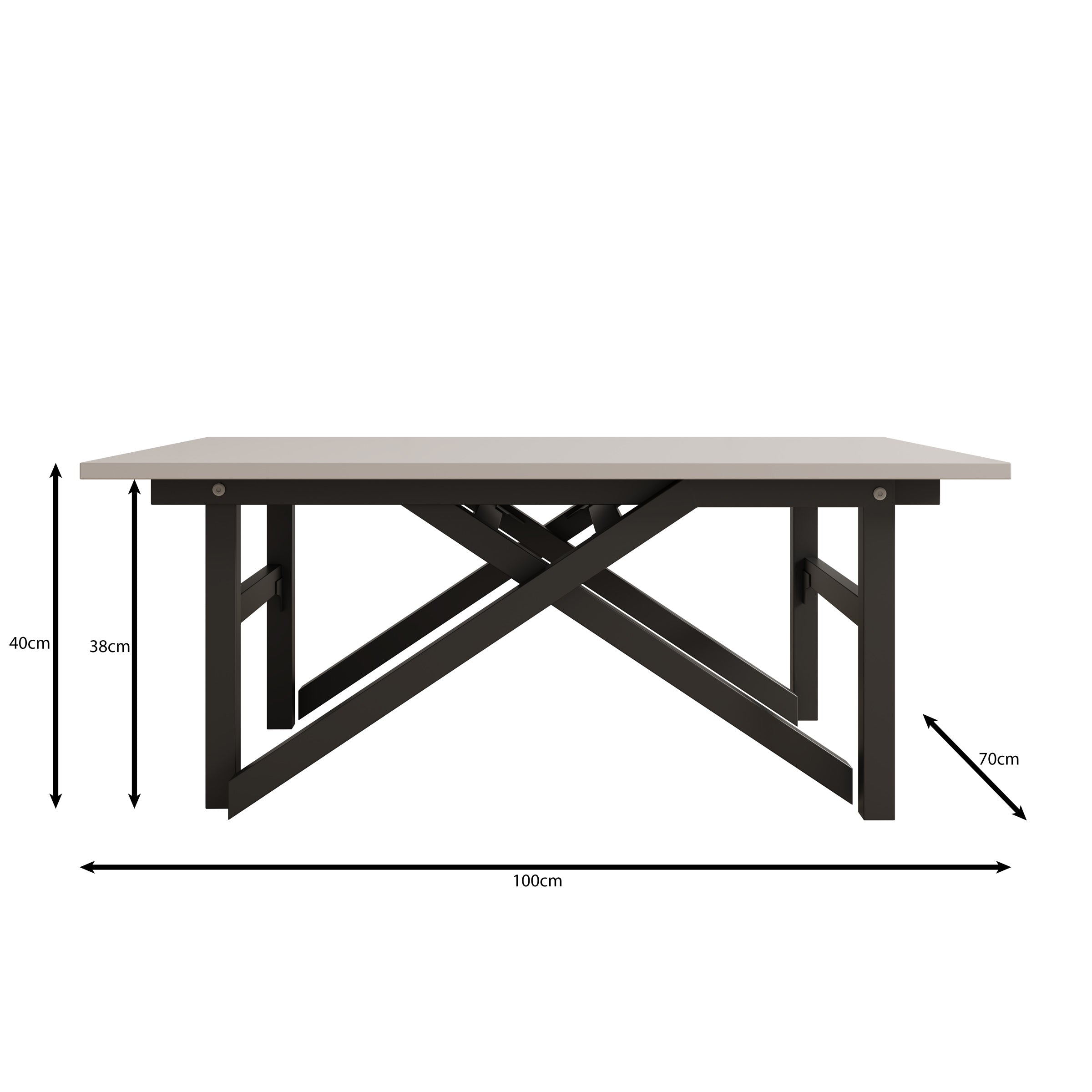 Xalir - Salontafel uitschuifbaar tot eettafel - Beige - 100x70x40 cm
