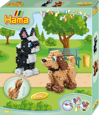 Hama Midi Perler - 3D Hund Og Kat Perlesæt - 2.500 Perler - 3253