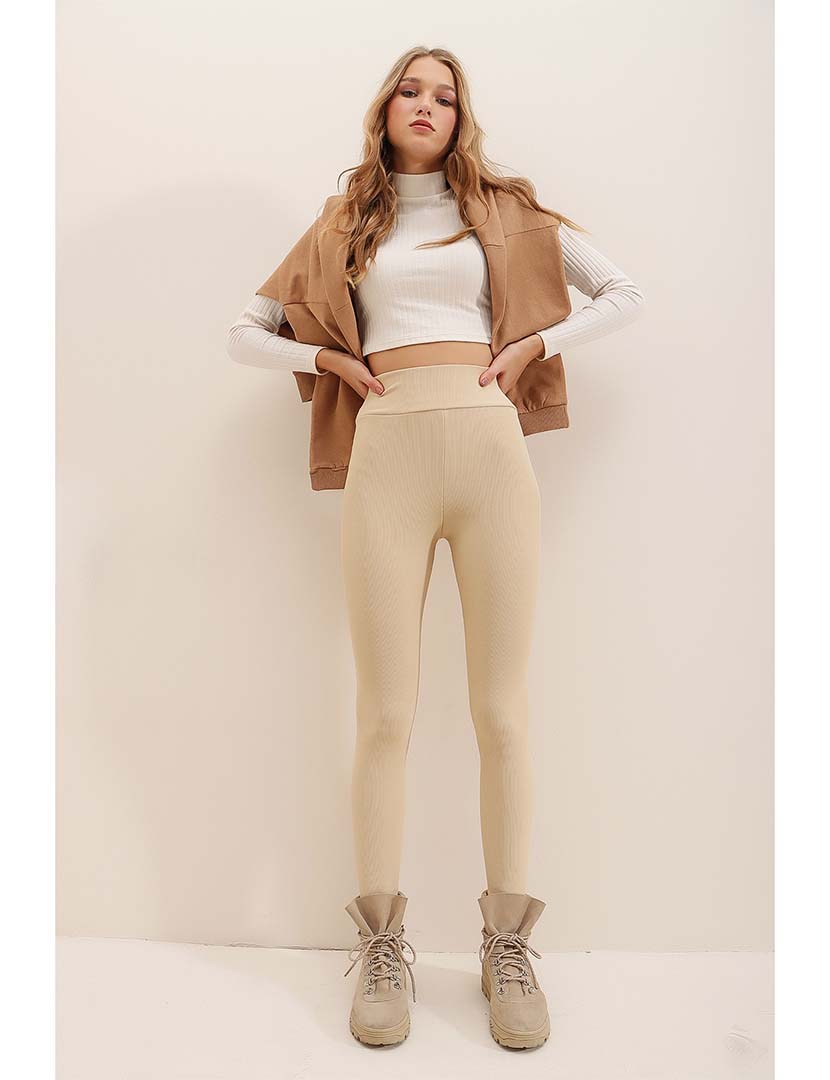Beige Ladies Leggings