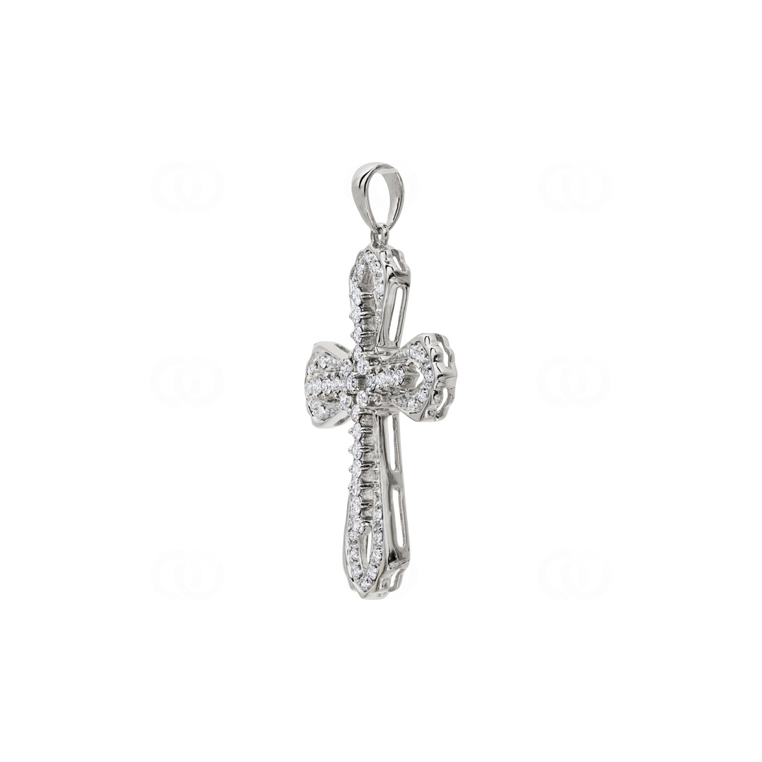 Kreuzanhänger 750/18 K Weissgold mit Diamanten 0.51 ct H/si