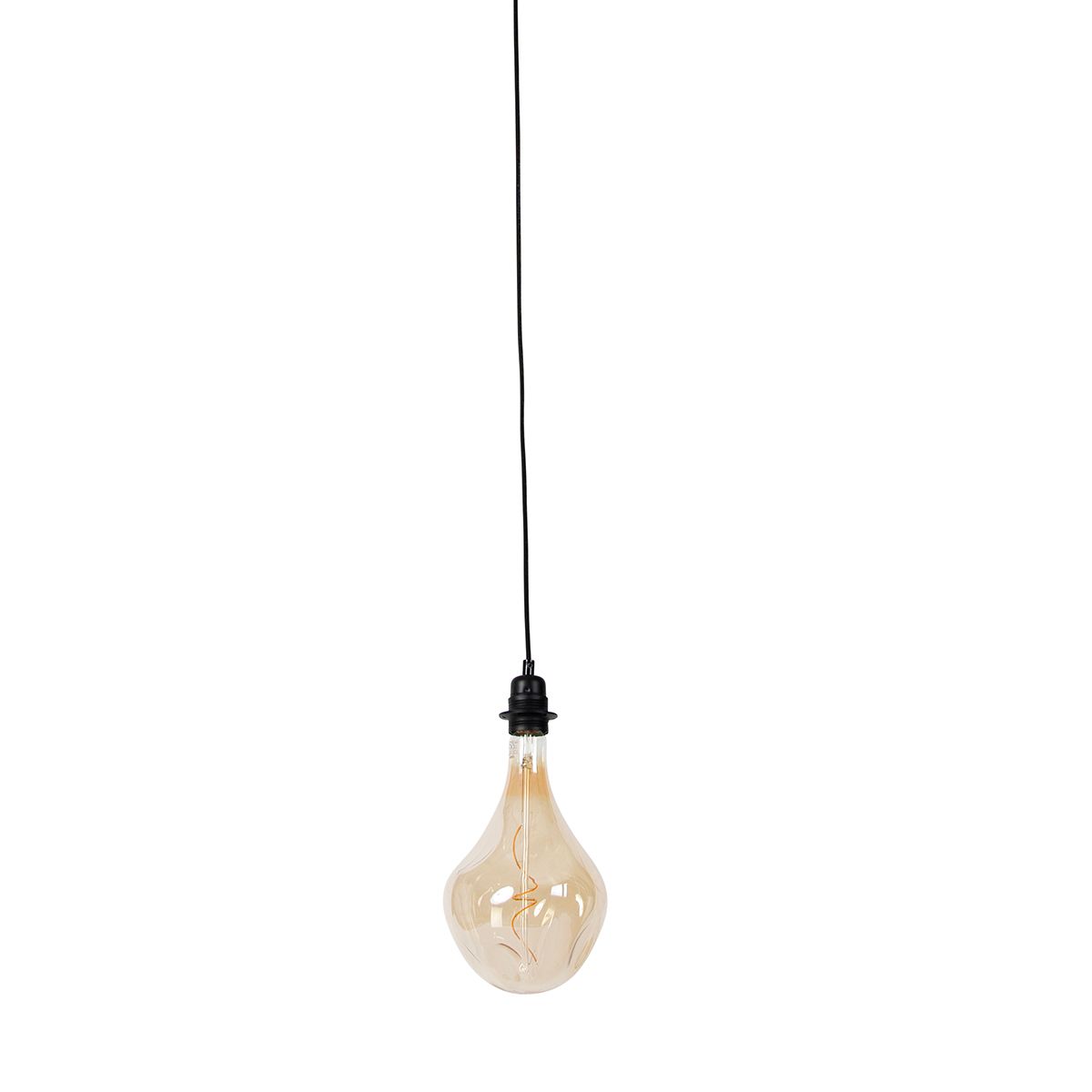 Hanglamp zwart dimbaar incl. LED goud dimbaar - Cava Luxe