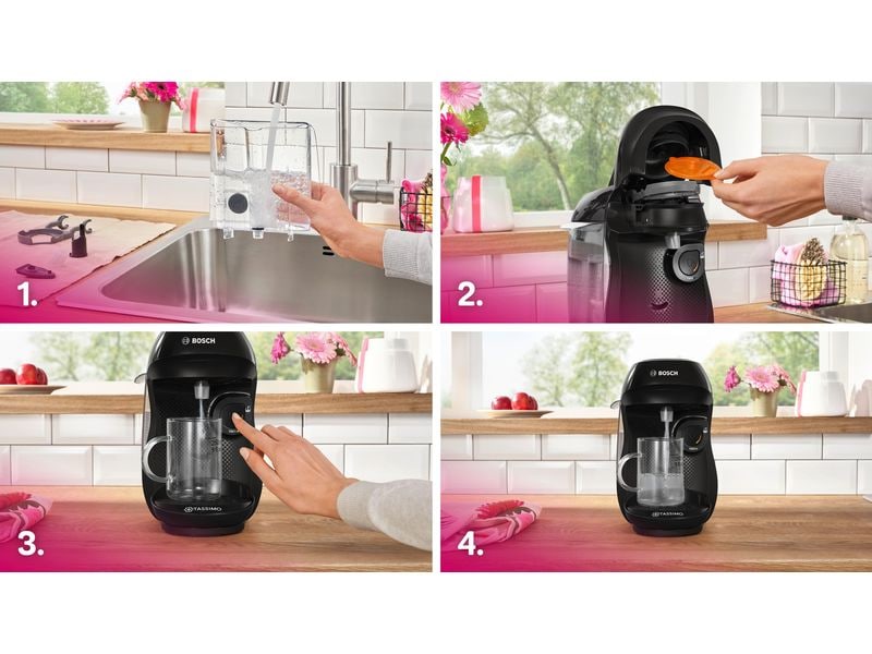 TASSIMO Kapselmaschine Happy friendly Schwarz Kapselmaschine