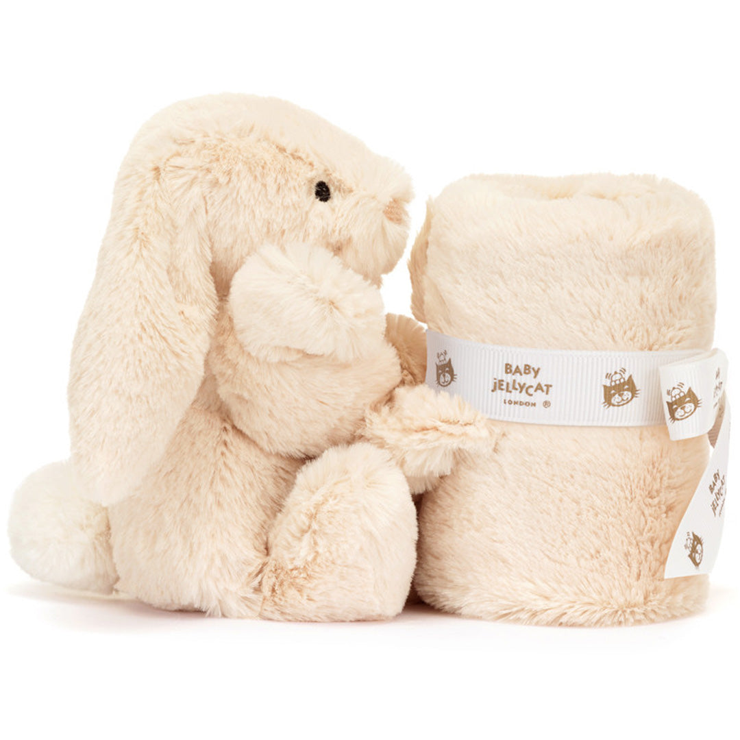 jellycat knuffeldoek bashful konijn luxe - beige - 34 cm