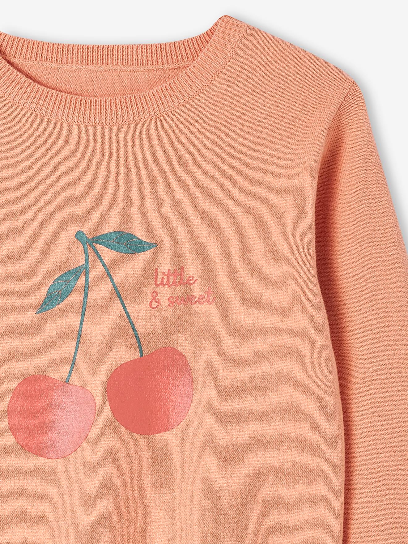 Suéter infantil cor damasco com letras em relevo iridescentes.