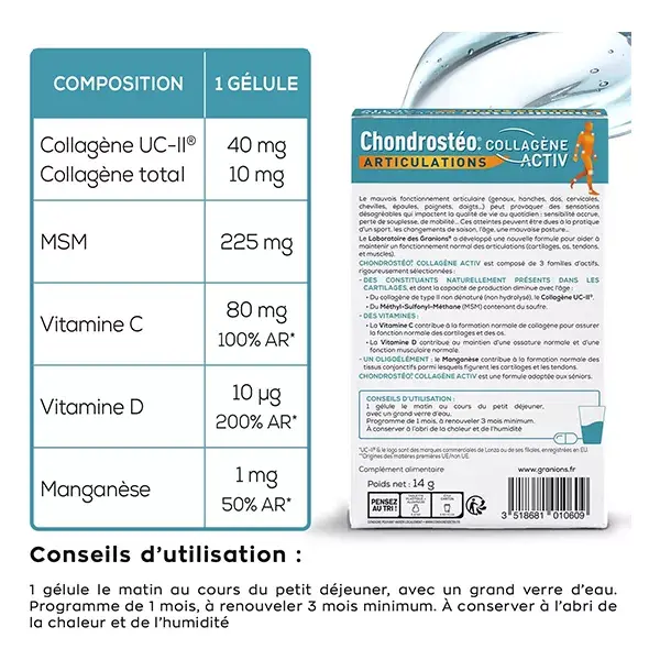 Granions Chondrostéo Joint Collagen Activ 30 cápsulas