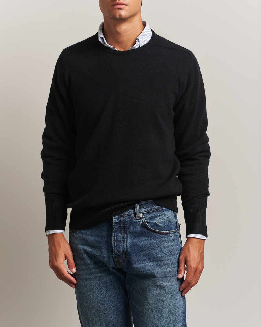 William Lockie Melrose Cashmere Crew Neck Black