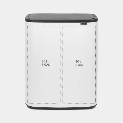 Bo Touch Bin, met 2 binnenemmers, 2 x 30 liter - White