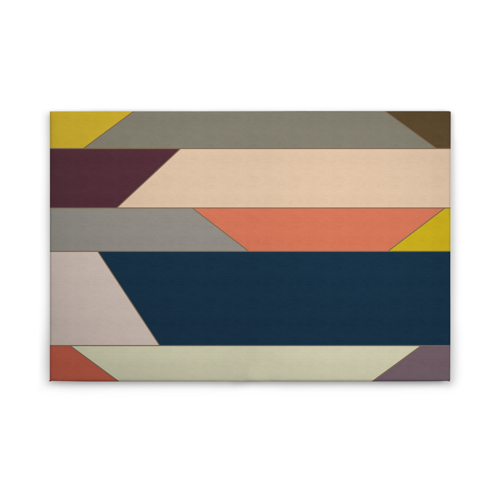 Leinwandbild GEOMETRISCHE MUSTER - bunt-blau - 90x60 cm