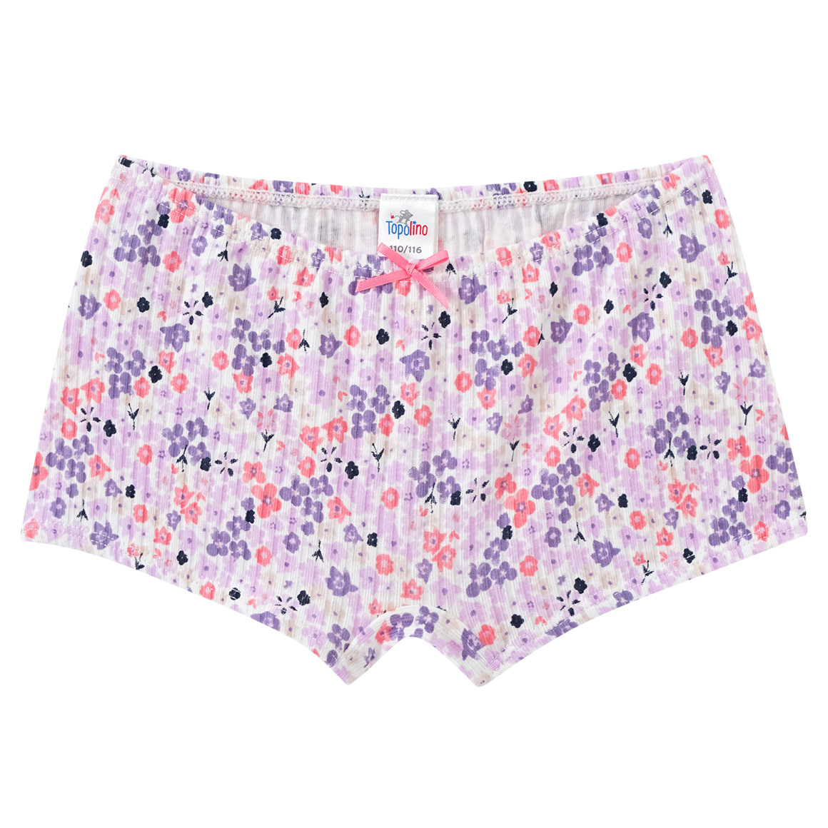 Topolino 3 Mädchen Pantys mit Rippstruktur helllila / cremeweiss