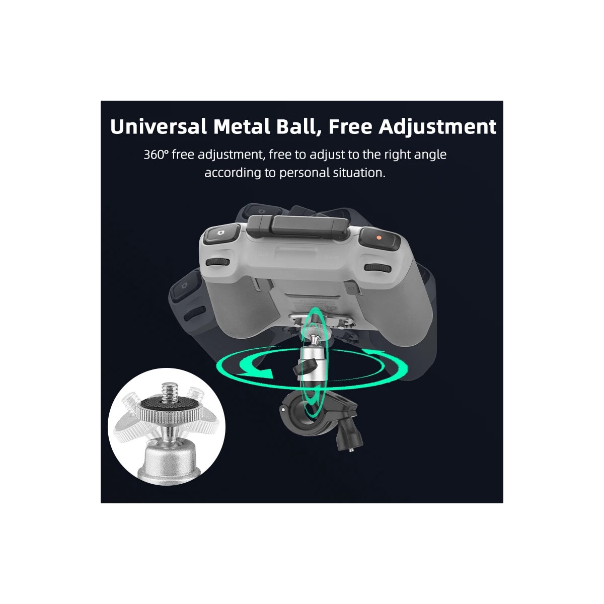 Sykkelfeste for fjernkontroll for DJI Mini 4 Pro RC/RC 2 Sort