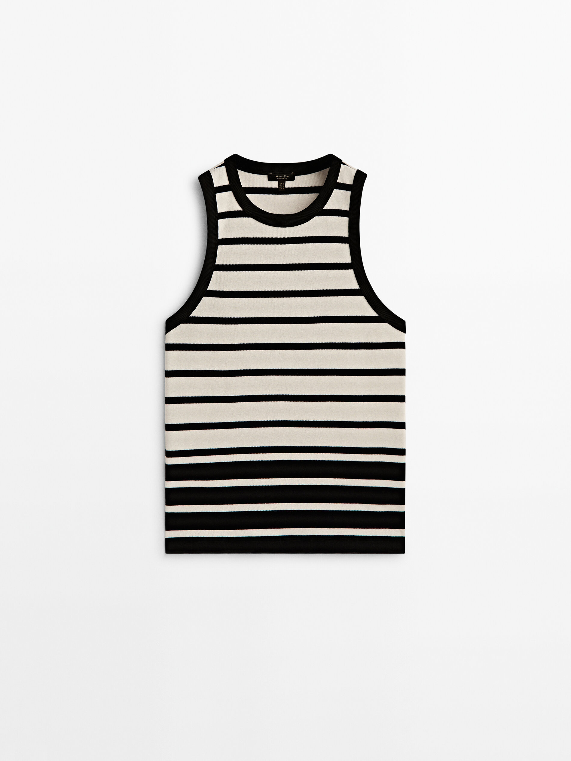 Camiseta rayas contraste sin mangas - CRUDO