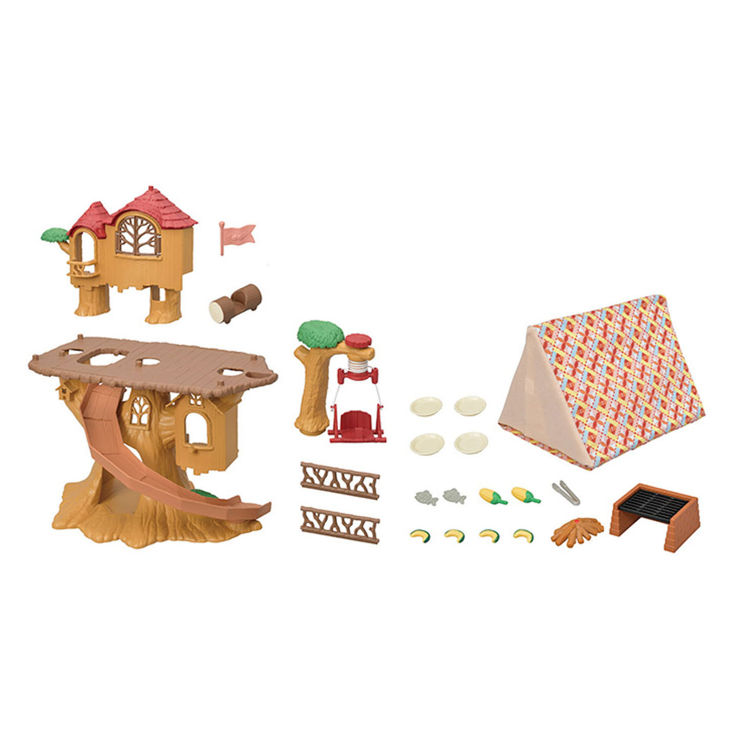 Sylvanian Families 5668 Avontuurlijke Boomhut met Camping Cadeauset