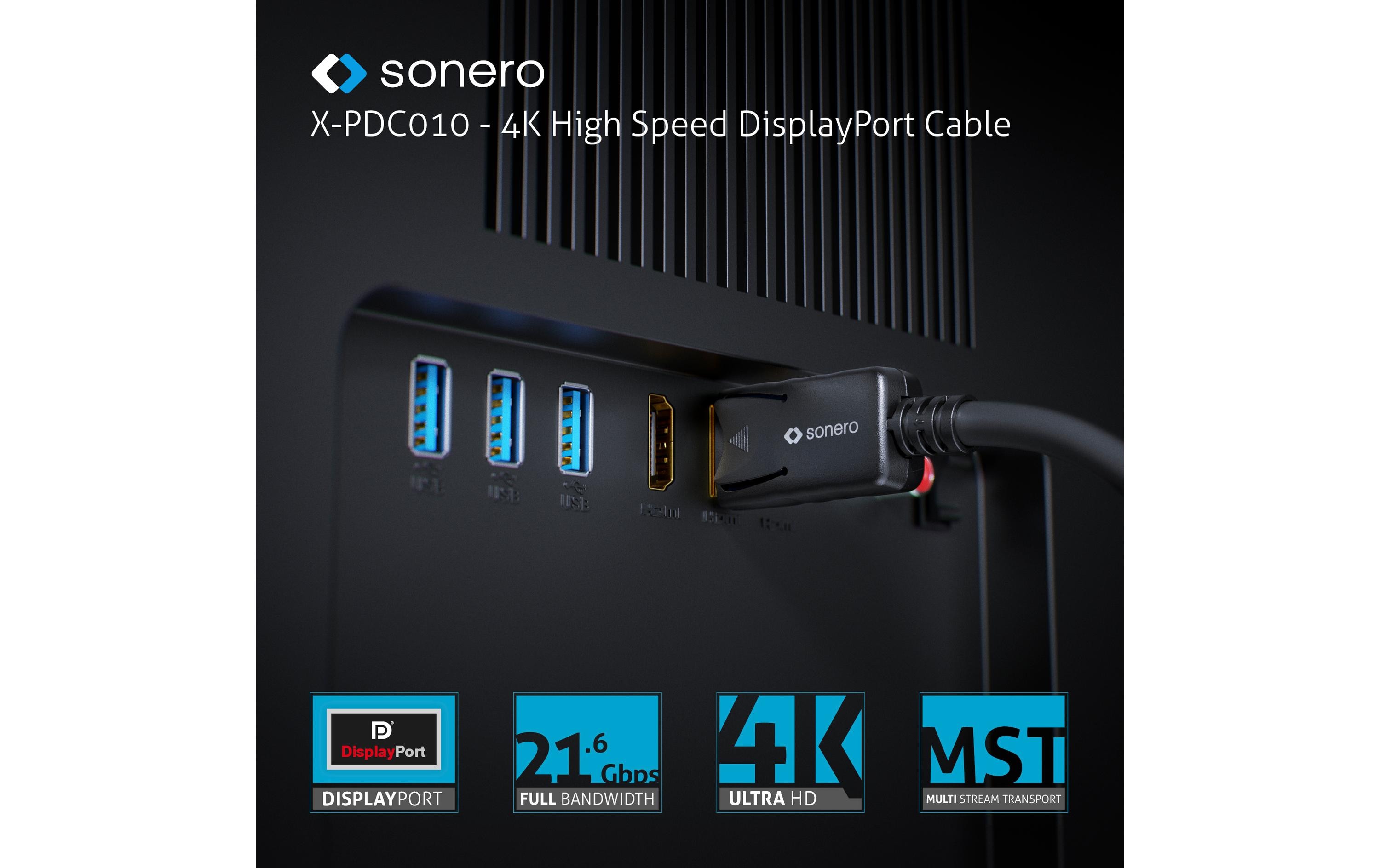 Kabel 4K Displayport 1.2 Stecker  Stecker, 4K/60Hz, 1.5 m4K High Speed DisplayPort Kabel