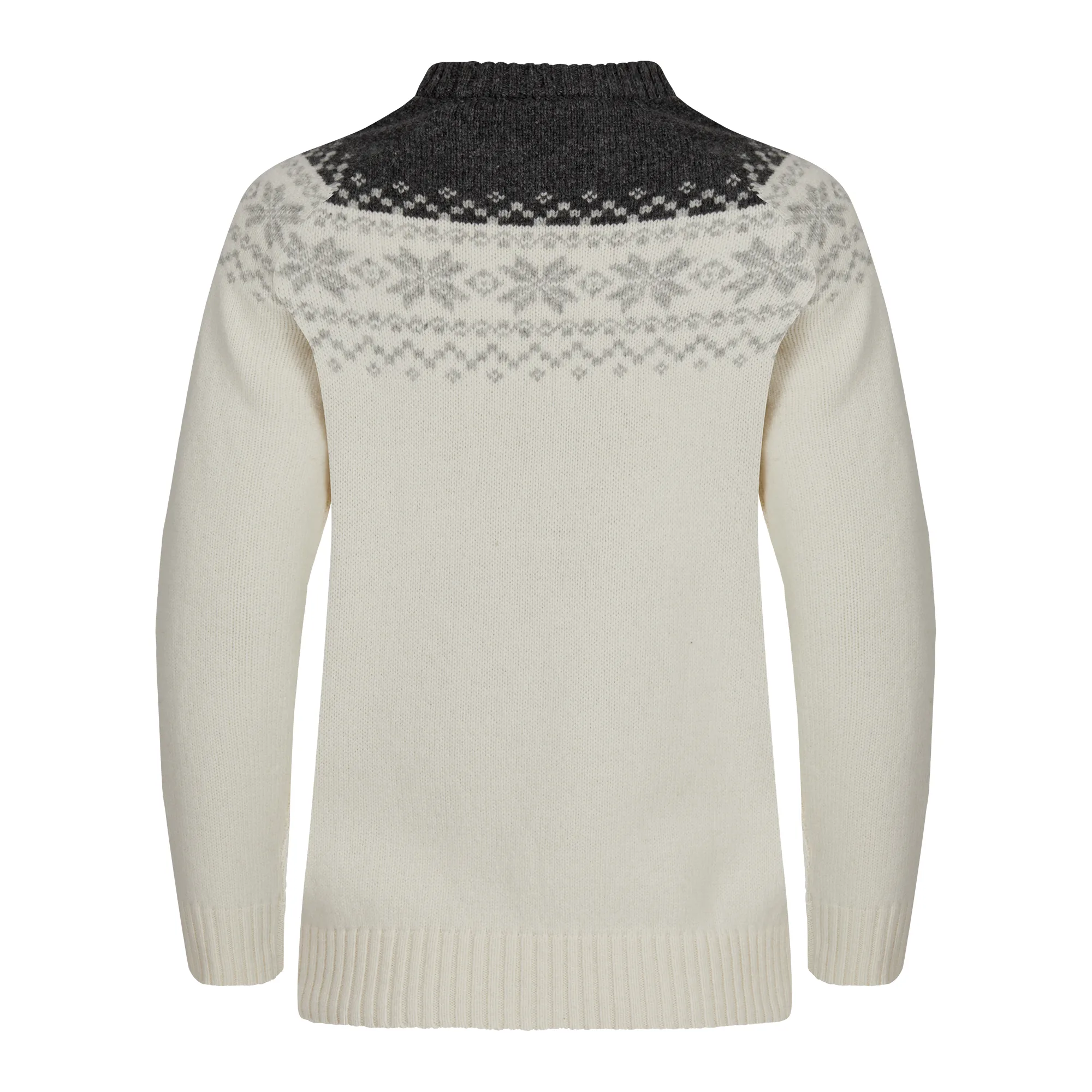 Gridarmor Women’s Snøkrystall Round Neck Ullgenser White/Dark Grey/Light Grey