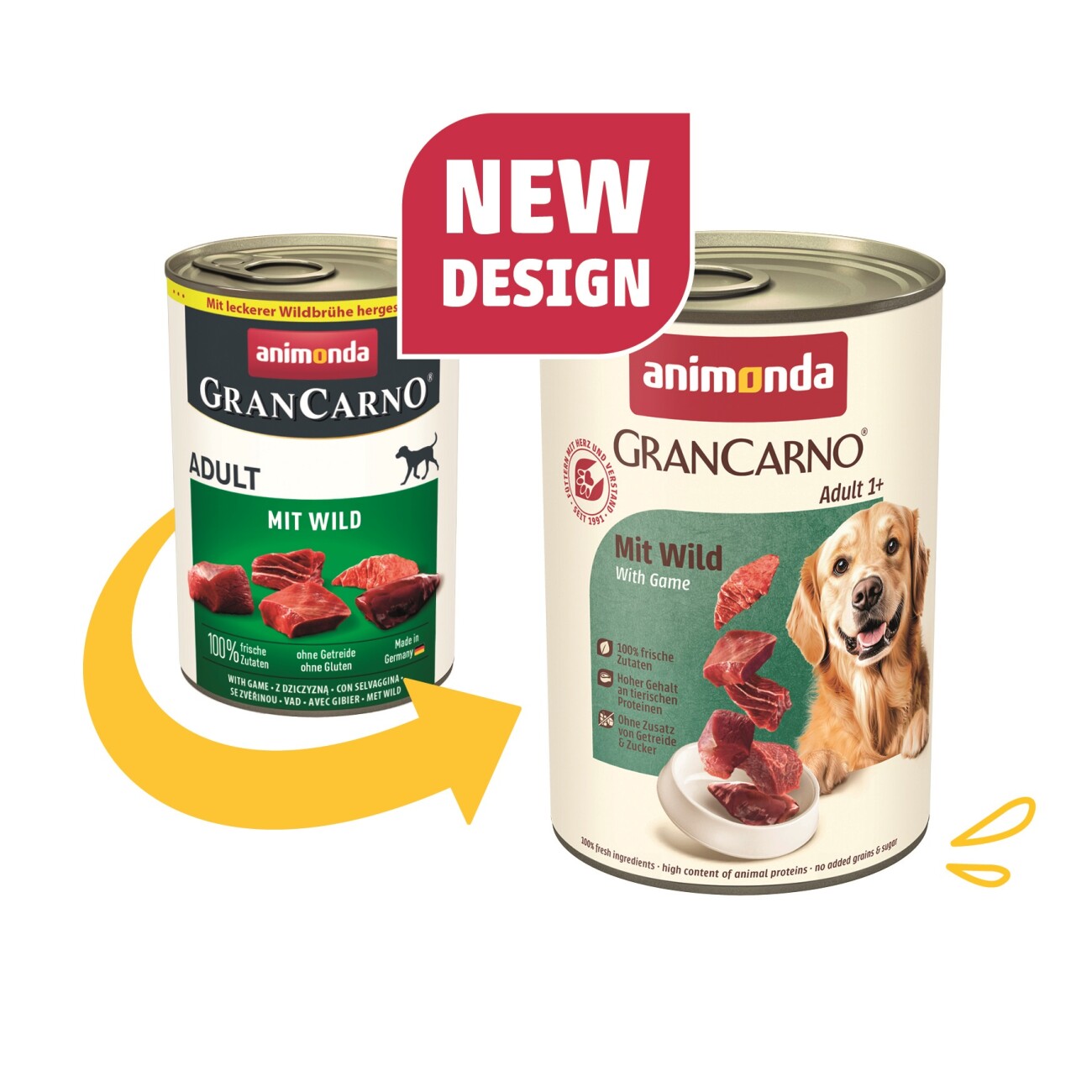 animonda GranCarno Original Nassfutter Hund Adult, Wild 6x400 g
