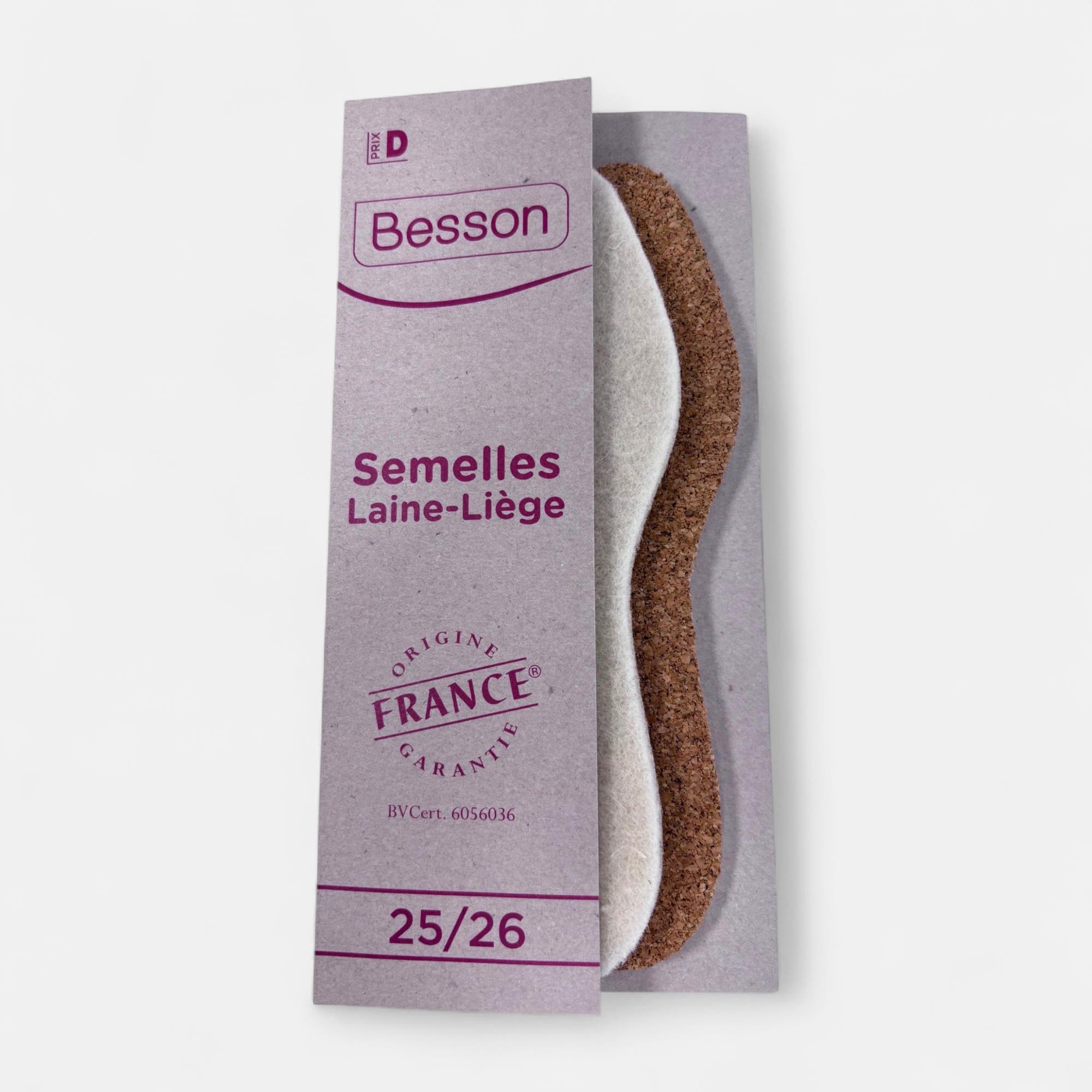 Semelles laine liège 25 26 sans coloris