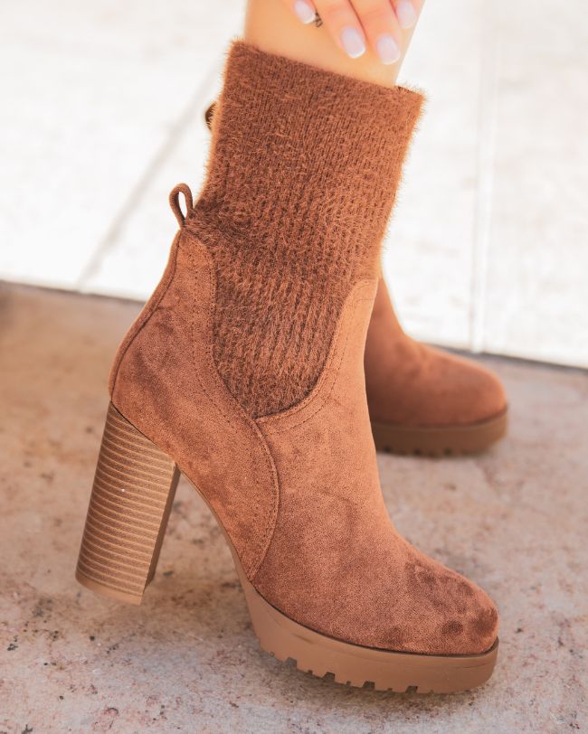 Bottines femme camel à talon - Louison